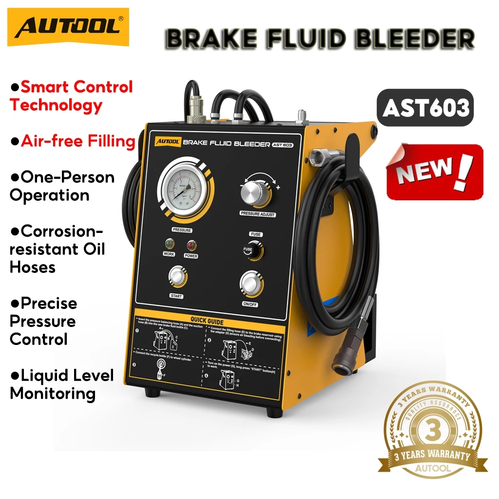 Autool AST603 น้ํามันเบรก Bleeder น้ํามันเบรก Exchange 110 V/220 V สมาร์ทเทคโนโลยีควบคุม