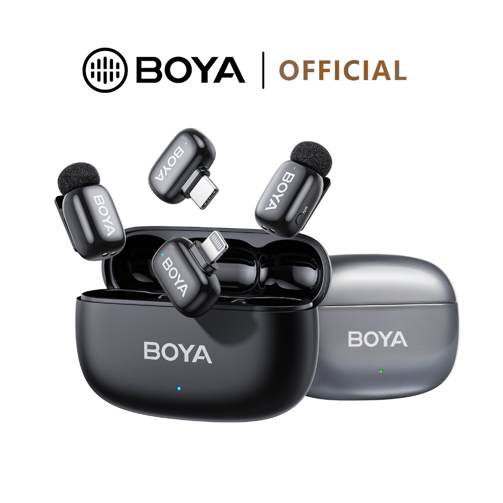 BOYA mini 2 ไมค์ไร้สาย ตัดเสียงรบกวน AI ไมค์ไลฟ์สด Super Mini Mic สําหรับ Vloggi