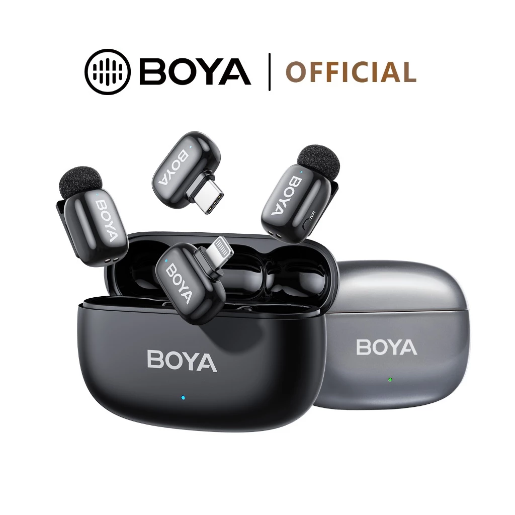 BOYA mini 2 ไมค์ไร้สาย ตัดเสียงรบกวน AI ไมค์ไลฟ์สด Super Mini Mic สําหรับ Vlogging ของแท้ 100%