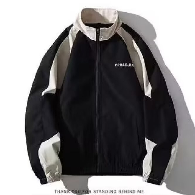 ชุดเบสบอลเสื้อ เสื้อแขนยาว เสื้อซิป สไตล์ย้อนยุค สไตล์ลำลอง สบายและหลวม ป้องกันลม เหมาะสำหรับทั้งชายและหญิง