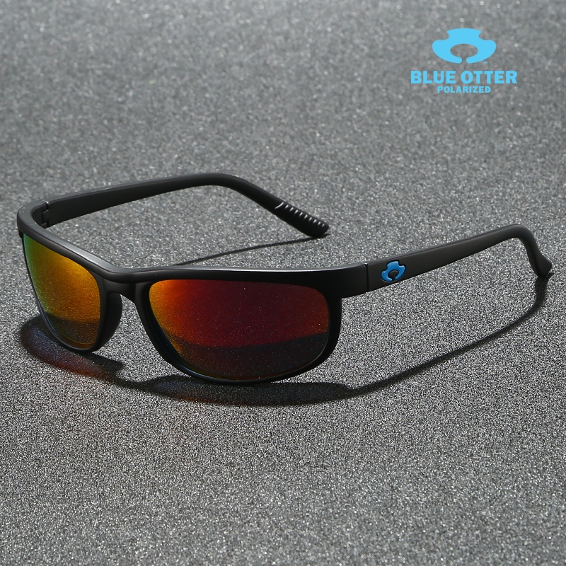 สีฟ้า OTTER แว่นตากันแดดโพลาไรซ์ผู้ชายกีฬากลางแจ้ง Goggle แว่นตากันแดด Windproof ทรายตกปลา Sunglasses UV400 Anti-Glare