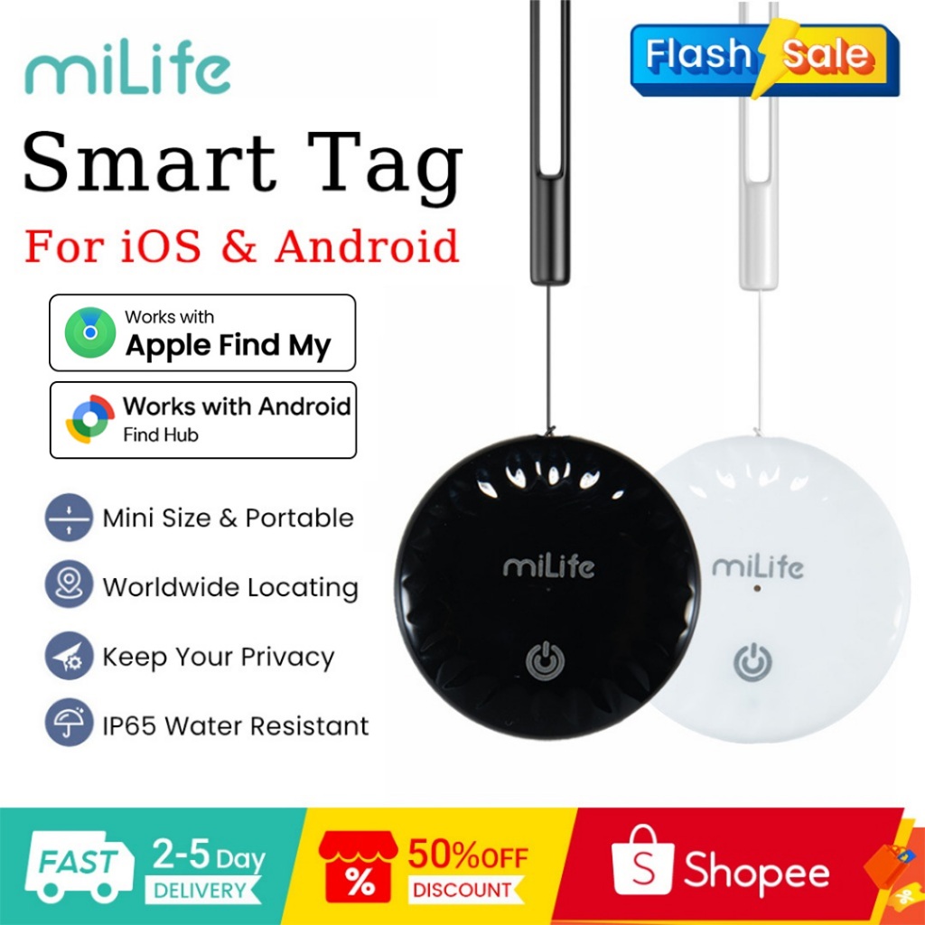 MiLife Smart Tag (For iOS & Android) อุปกรณ์ติดตามสัตว์เลี้ยง GPS ติดตามของ อุปกรณ์ป้องกันหาย อุปกรณ์ติดตามของ บลูทูธกุญแจ Mini Item Finder GPS Bluetooth Tracker