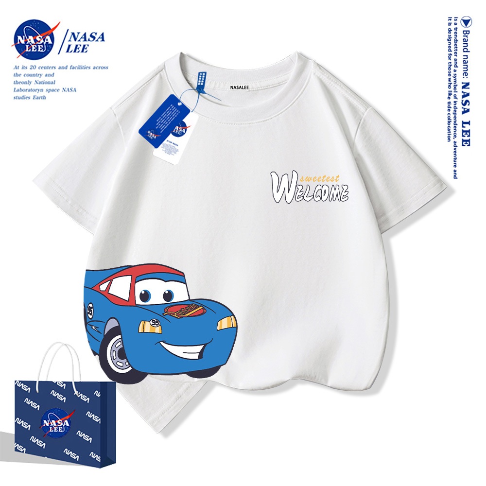 2025สินค้าใหม่! เสื้อยืดแขนสั้นสำหรับเด็ก NASA สบายและนุ่ม ผ้าฝ้ายแท้ 100% เสื้อเด็ก เด็กชาย