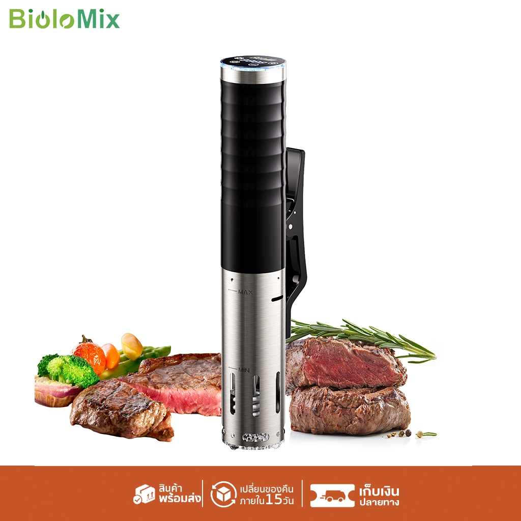 BioloMix 1200W Sous Vide หม้อหุงข้าว LCD Touch Immersion Circulator ทําอาหารที่แม่นยํา IPX7 หม้อหุงข้าวกันน้ําพร้อมจอแสดงผลดิจิตอล