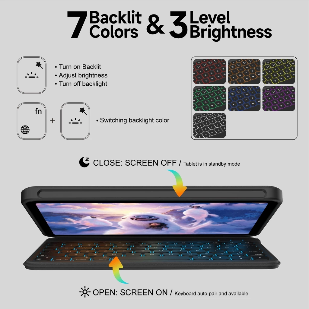 คีย์บอร์ดแม่เหล็กมีไฟแบ็คไลท์ สำหรับ iPad mini 6 / mini 7 thumbnail 5
