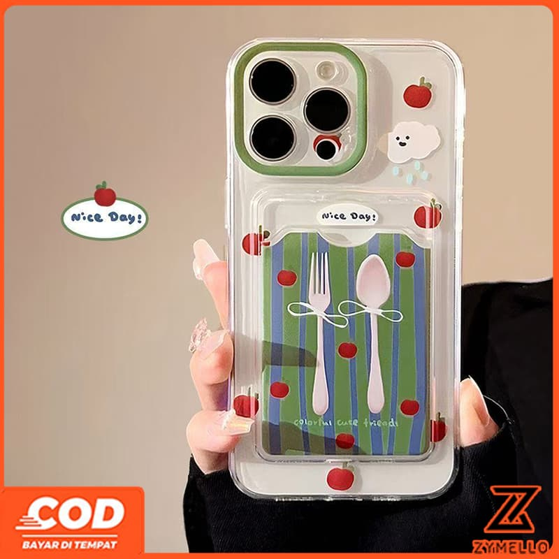 เหมาะสําหรับ OPPO A5i A6Pro A5X A5 5G A5i A60 PRO A3 A3X A5 PRO A3 PRO สีแดง Apple ช้อนส้อมมีดและส้อ