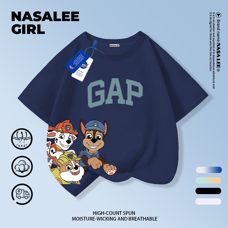 [จัดส่งในวันเดียวกัน] นาซ่า เสื้อยืดผ้าฝ้ายแท้ ออกแบบสำหรับเด็กและเยาวชน อายุ 3-16 ปี แขนสั้น