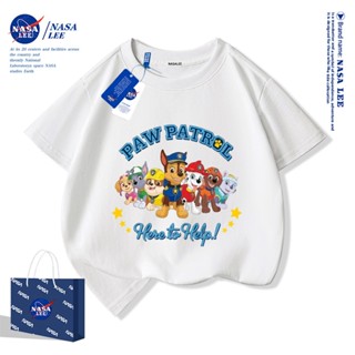NASA เสื้อยืดเด็กแขนสั้น เสื้อยืดลายการ์ตูน Paw Patrol ผ้าฝ้…