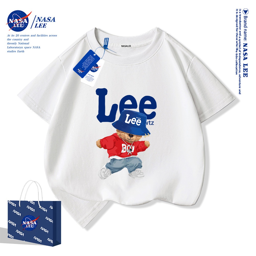 2025สินค้าใหม่! เสื้อยืดแขนสั้นสำหรับเด็กNASAสบายและนุ่ม ผ้าฝ้ายแท้ 100% เสื้อเด็กเด็กชาย