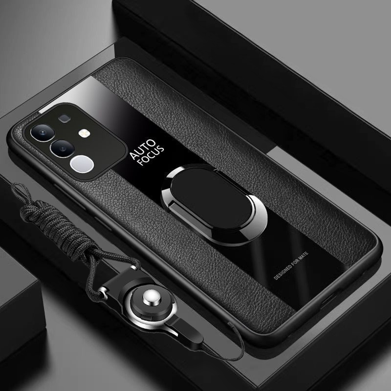 สําหรับ Vivo Y29 4G Y300T Vivo T4X iQOO Z10X เคสโทรศัพท์เกราะรถแม่เหล็กโลหะแหวนนิ้วขาตั้งกรอบนุ่มกัน