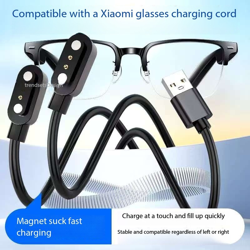 แท่นชาร์จแม่เหล็ก USB สําหรับสายชาร์จแว่นตา Xiaomi แว่นตาอัจฉริยะสากล เข้ากันได้กับแว่นตาเสียงอัจฉริยะ Jiehuan รุ่นเพลิดเพลินไปกับ