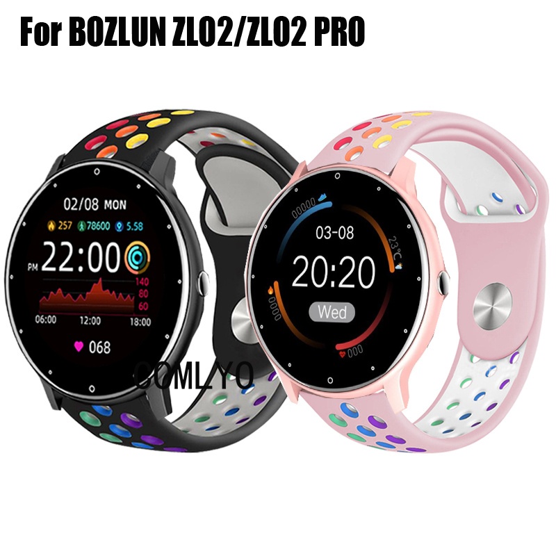 For BOZLUN ZL02 / ZL02 PRO มือโปร สมาร์ทนาฬิกาซิลิโคนสายรุ้งกลางแจ้งนุ่มกีฬาวงผู้หญิงผู้ชายสายรัดข้อ
