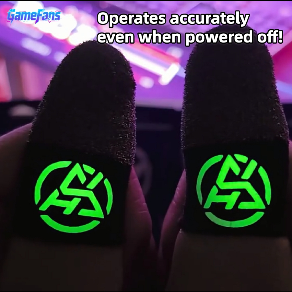 เกม Finger Cots Sweat-Proof Breathable Luminous Silver Fiber MLBB/FPS Gaming ที่ใช้งานได้