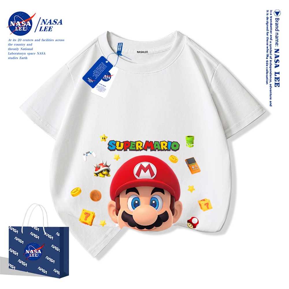 2025สินค้าใหม่! เสื้อยืดแขนสั้นสำหรับเด็ก NASA สบายและนุ่ม ผ้าฝ้ายแท้ 100% เสื้อเด็ก เด็กชาย