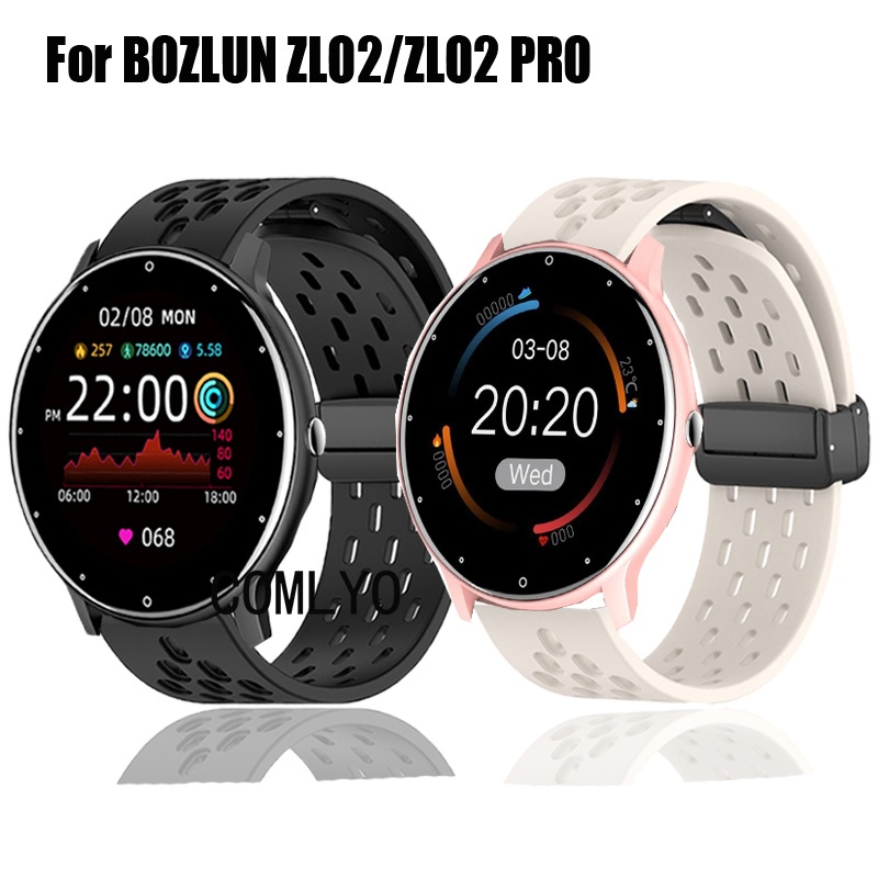 สําหรับ BOZLUN ZL02 / ZL02 PRO สมาร์ทวอท์ชซิลิโคนปุ่มแม่เหล็กผู้หญิงผู้ชายนุ่มสายรัดข้อมือกีฬา