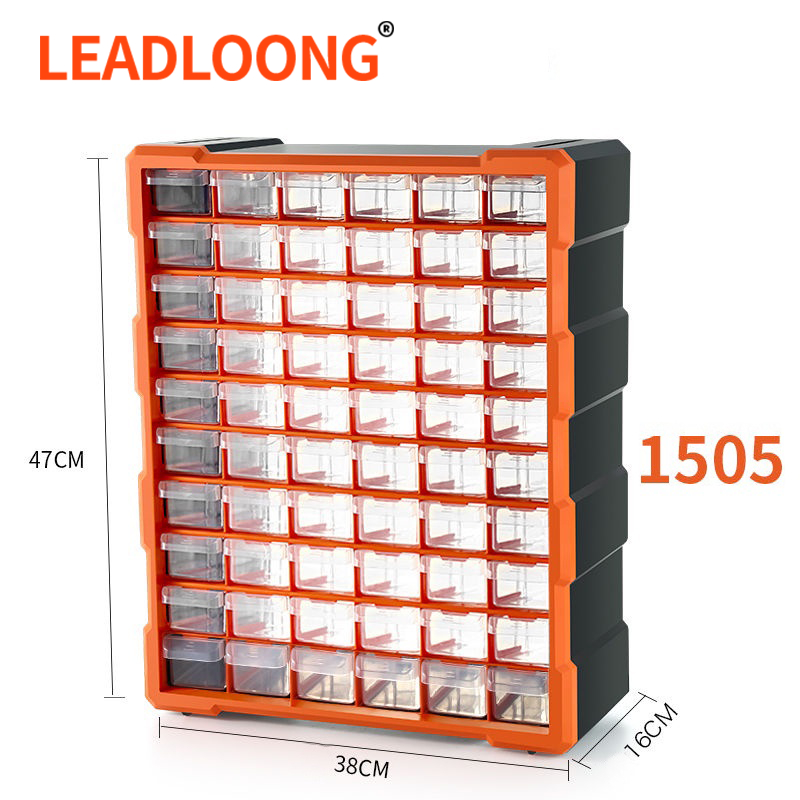 LEADLOONG กล่องเก็บสกรูฮาร์ดแวร์พลาสติก อะไหล่ลิ้นชัก กล่องหลายช่อง