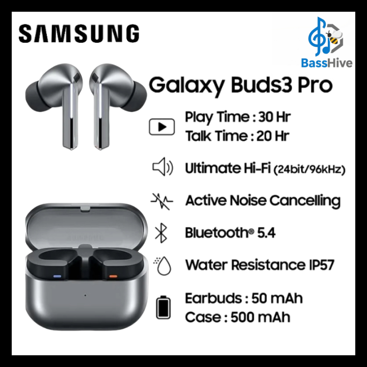 Samsung Galaxy Buds 3 Pro – Dual AMP เกรดสตูดิโอ ดีไซน์ ANC และตามหลักสรีรศาสตร์ที่ปรับแต่งได้ | โทรออกกําลังกายและการเดินทางในสไตล์