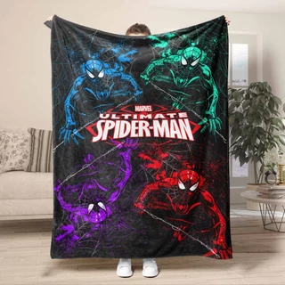 Spiderman Flannel ผ้าห่มการ์ตูน Avengers Spider Man Peter Parker โยนผ้าห่มฤดูหนาวผ้าปูที่นอนเด็กผู้ใหญ่ผ้าห่ม