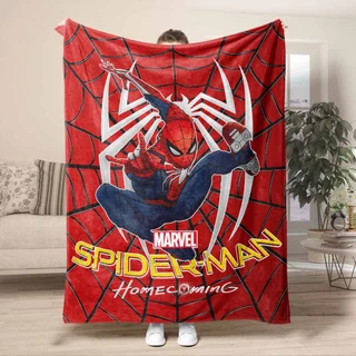Spiderman Flannel ผ้าห่มการ์ตูน Avengers Spider Man Peter Parker โยนผ้าห่มฤดูหนาวผ้าปูที่นอนเด็กผู้ใหญ่ผ้าห่ม