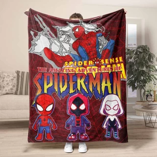 Spiderman Flannel ผ้าห่มการ์ตูน Avengers Spider Man Peter Parker โยนผ้าห่มฤดูหนาวผ้าปูที่นอนเด็กผู้ใหญ่ผ้าห่ม