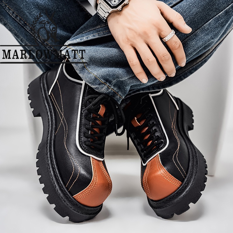 Marlowmatt حذاء رجالي بنعل سميك يرفع 5 سم — صورة 8