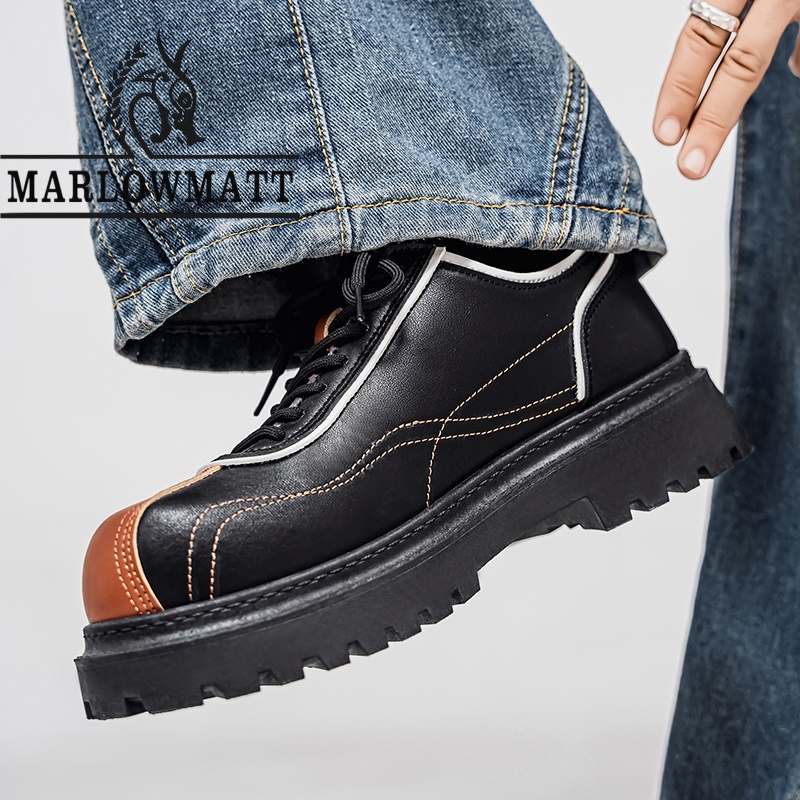 Marlowmatt حذاء رجالي بنعل سميك يرفع 5 سم — صورة 7