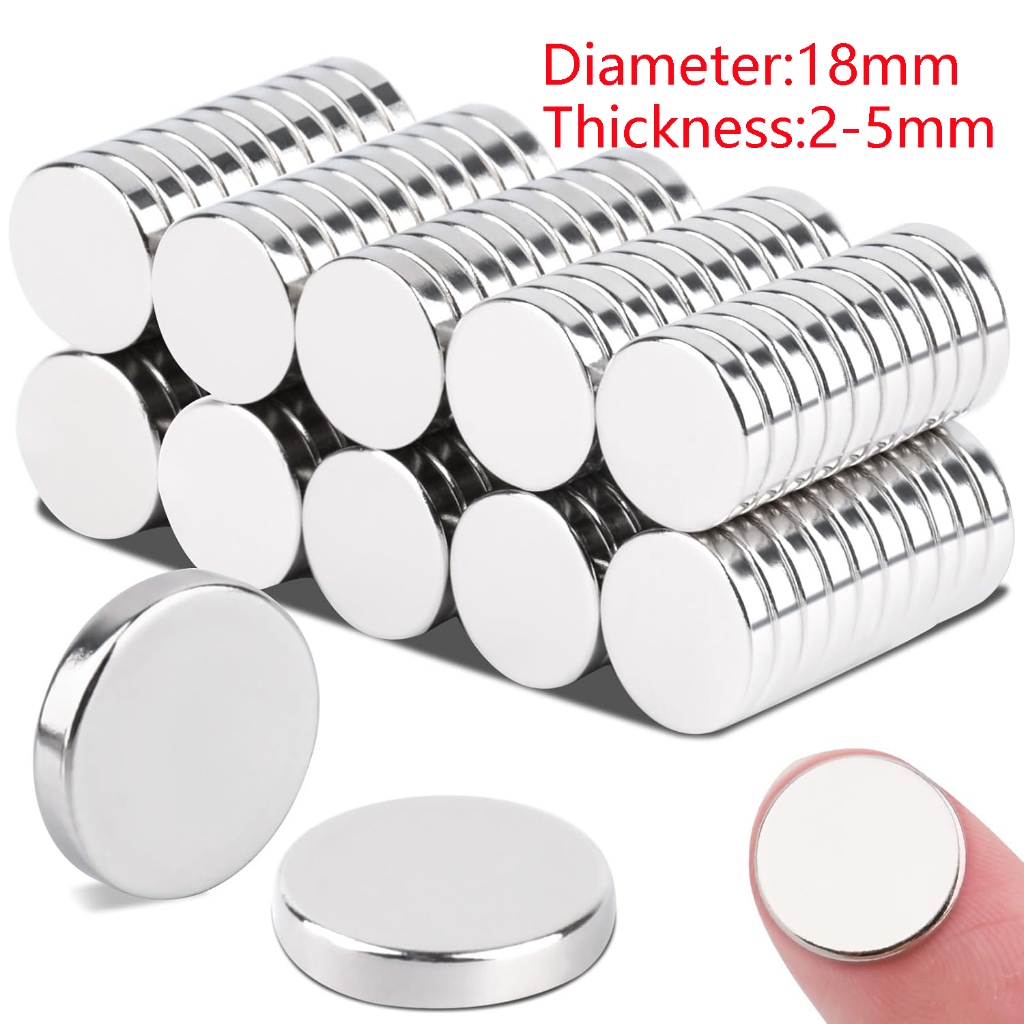 18 มม.รอบ Super Strong Neodymium แผ่นแม่เหล็กขนาดเล็กสําหรับแห้งลบบอร์ดไวท์บอร์ดสํานักงานตู้เย็นหัตถกรรม, Mini รอบแม่เหล็ก s สําหรับอาคารรุ่นวิทยาศาสตร์