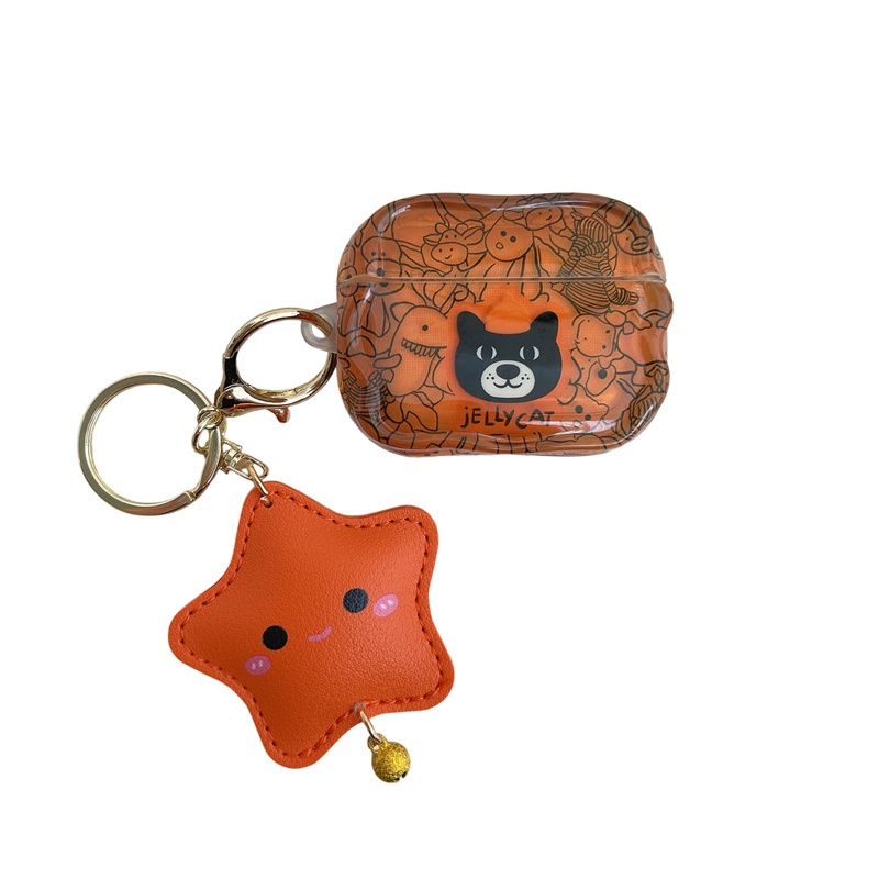 สายการ์ตูนน่ารัก jili cat Airpods Case สําหรับ Airpods Pro/Pro2 /Pro3/1/2/4/3/ รุ่นชุดหูฟังบลูทูธไร้