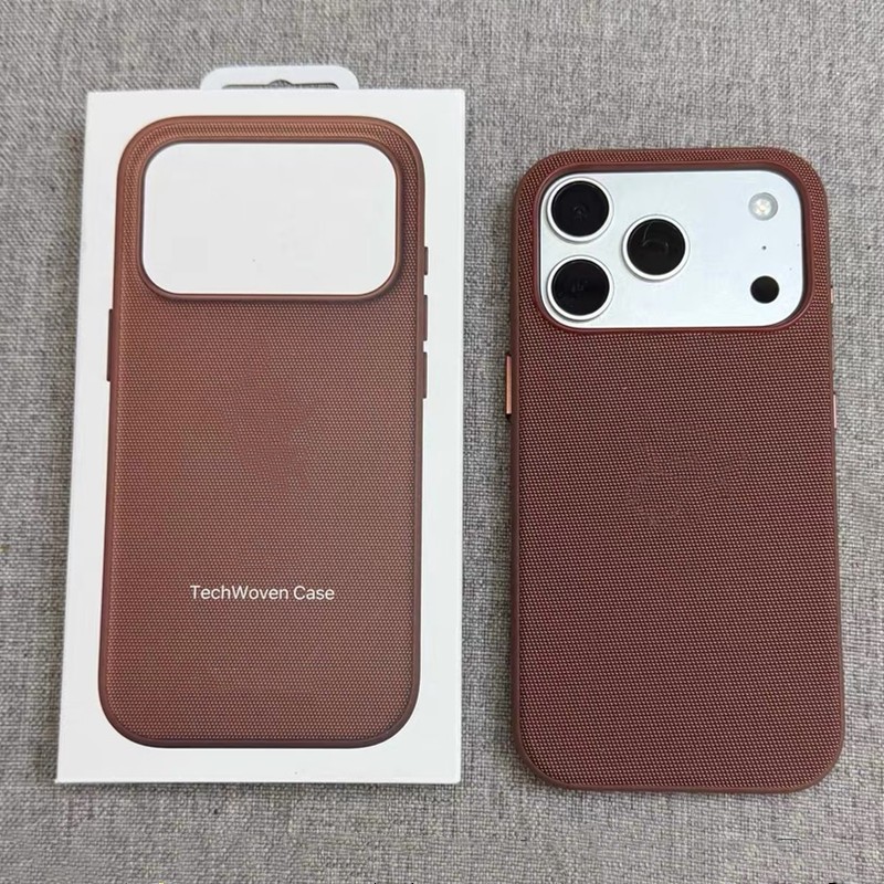 พร้อมปุ่ม AI Techwoven เคสโทรศัพท์แม่เหล็กสําหรับ iPhone 17 Pro Max 17Pro Business Tech หนังทอ Anti-Drop ป้องกันปกหลังสนับสนุนไร้สายชาร์จ