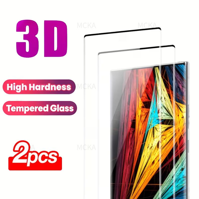 2PACK3D โค้งคลุมทั้งหมดแก้วสําหรับ Samsung S23 Ultra S22 S21 S20 S10 S9 S8 Note20 Note10 Note9 Edge-