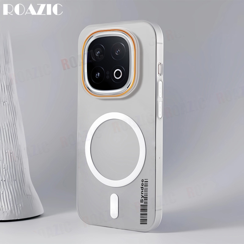 หรูหรา Slim Matte ครึ่งโปร่งใสเคสโทรศัพท์สําหรับ iQOO 13 5G VIVO 12 5G แม่เหล็ก Anti-Fingerprint ป้องกันการตกกันกระแทก Hard PC ฝาหลัง RS01