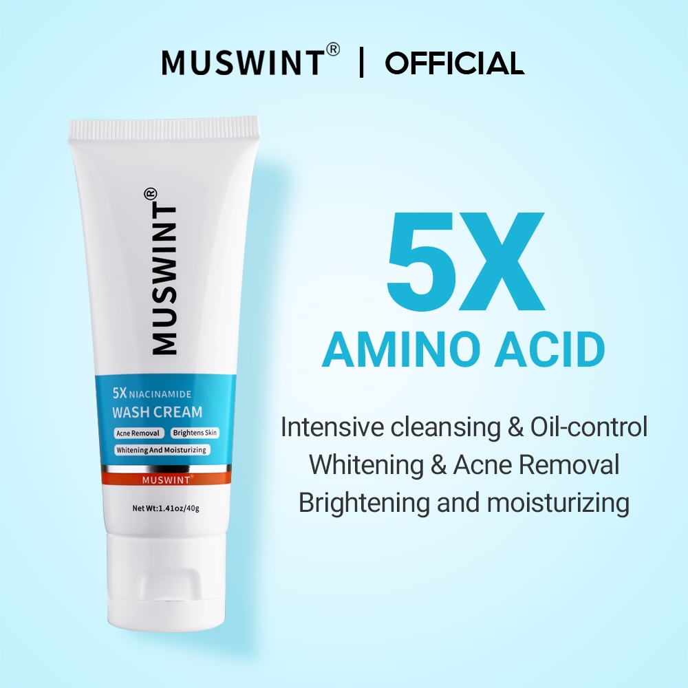 Muswint 5X NIACINAMIDE Low pH Cleanser เจนเทิล คลีนเซอร์ สําหรับผิวแพ้ง่าย 40g