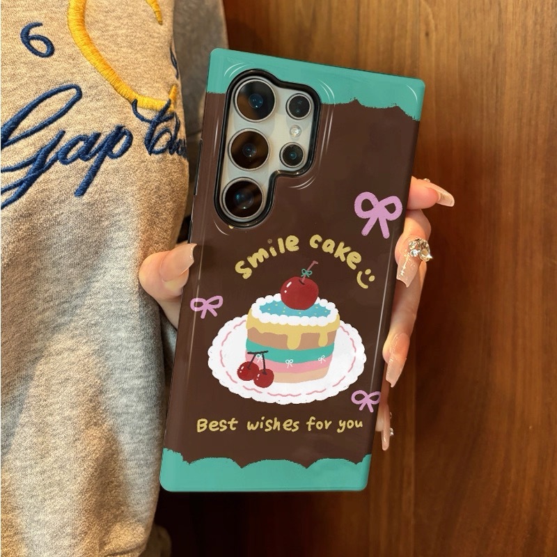 รูปแบบขนมหวานเคสป้องกันสองในหนึ่งเดียวเหมาะสําหรับ Samsung su22u s23 plus s23FE s24 s25 plus A55 A56