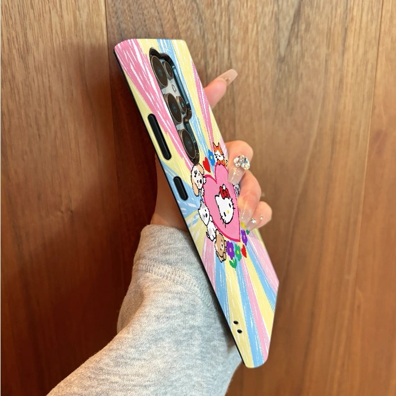 เคสป้องกันสองในหนึ่งเดียวลายแมวสีรุ้งเหมาะสําหรับ Samsung su22u s23 plus s23FE s24 s25 plus A55 A56 A36 เคสโทรศัพท์มือถือสองในหนึ่งเดียว - รูปที่ 3