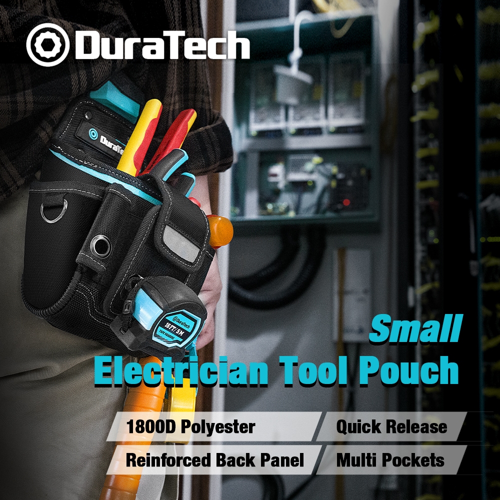 DURATECH เข็มขัดมัลติฟังก์ชั่นขนาดเล็กช่างไฟฟ้ากระเป๋าเอวกระเป๋าเครื่องมือช่างไม้เอวเครื่องมือคนงานเอวกระเป๋า