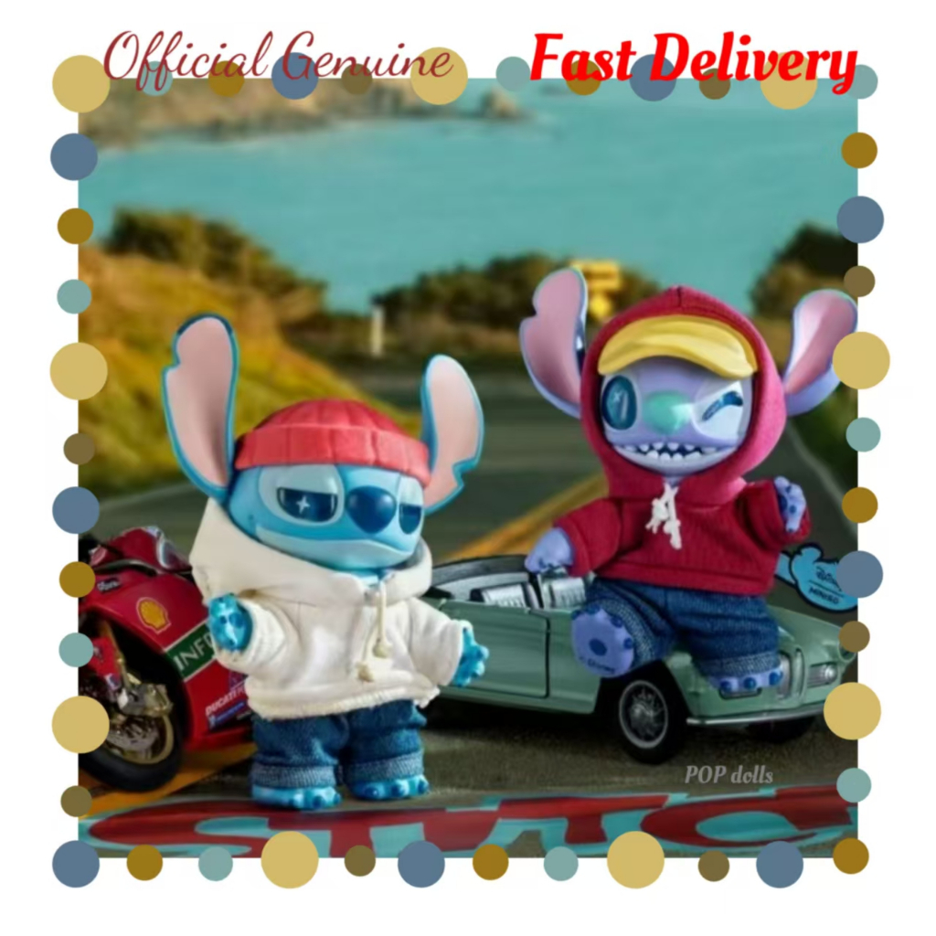ของแท้ Stitch พวงกุญแจ Stitch กล่องตาบอด Gen Z Street Series PVC พวงกุญแจตุ๊กตาตุ๊กตา Stitch