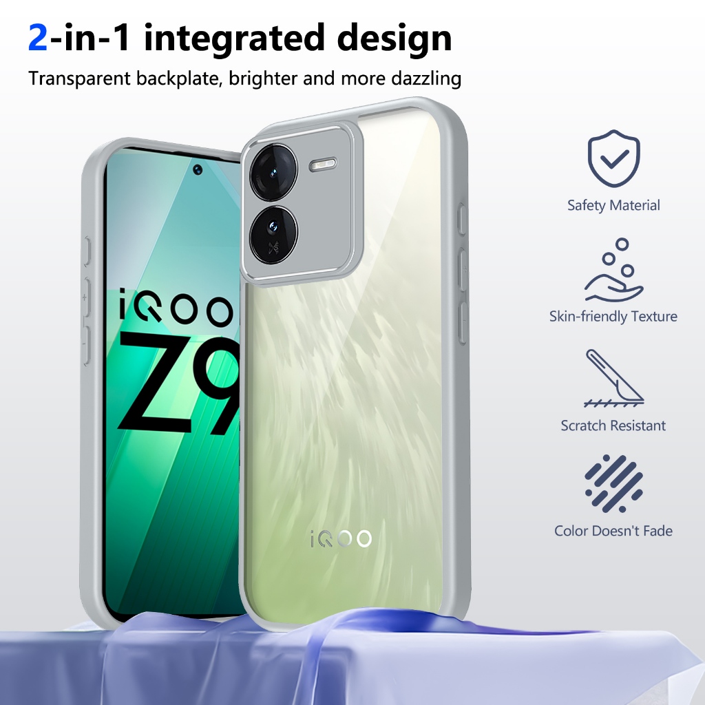 [คลังสินค้าพร้อม] เคสโทรศัพท์กันกระแทกใส VIVO IQOO 13 Z7 Z7S Z7 Pro T2 Pro Z9 Z9S V40E Z9X 4G5G เคสฝ