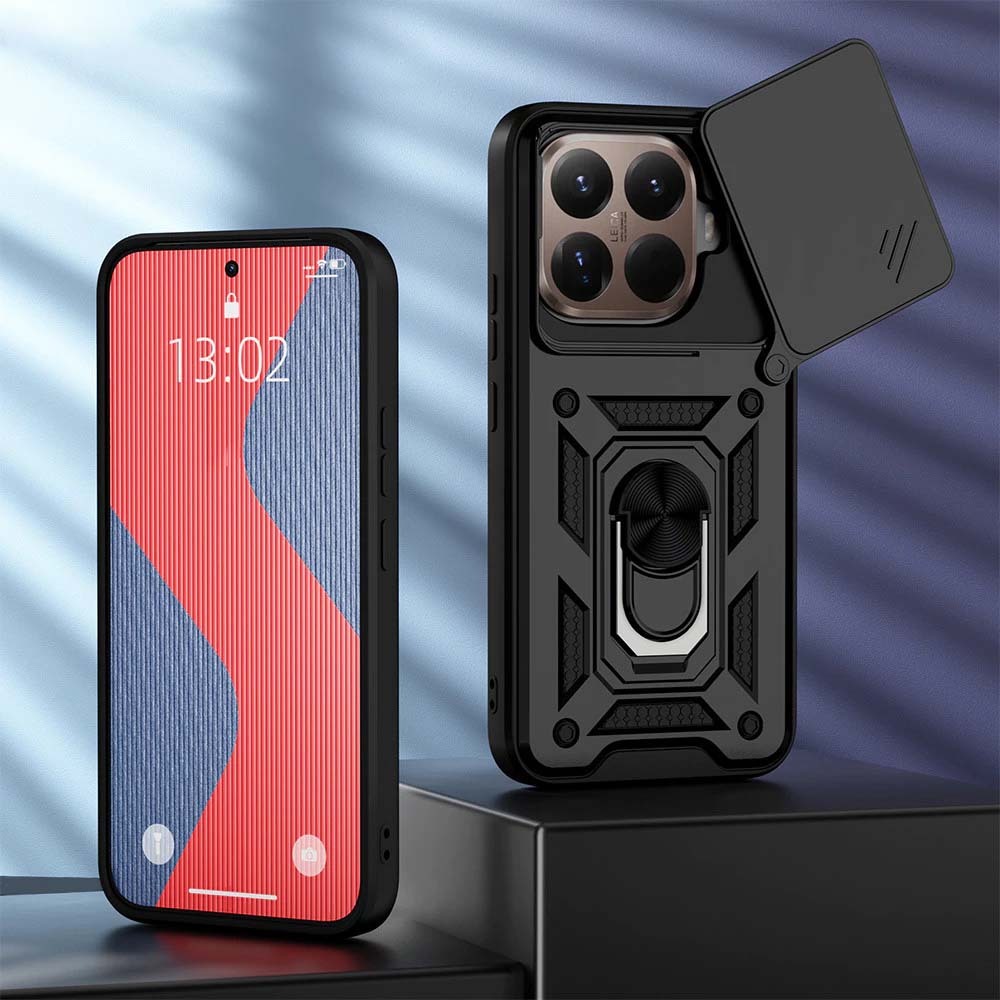 เกราะป้องกันเลนส์ เคสกันกระแทก Xiaomi Mi 15T 14T 11T Pro 12T 12 11 Lite 4G 5G ปลอกรถแหวนนิ้วแม่เหล็กขาตั้ง Push ดึงกล้องฝาครอบป้องกัน