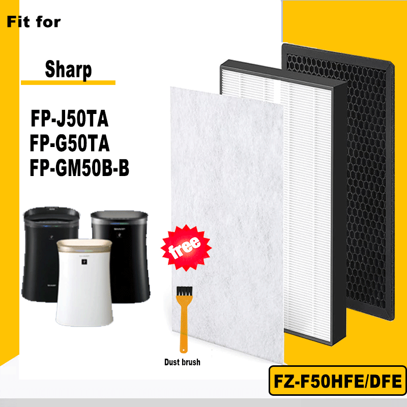 สําหรับ Sharp FP-J50TA, FP-G50TA, FP-GM50B-Bเครื่องฟอกอากาศเปลี่ยน H13 HEPA และตัวกรองคาร์บอนที่เปิด