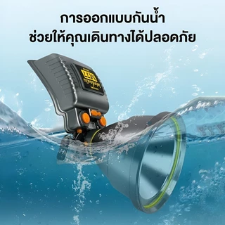 ไฟฉายคาดหัว M77 ไฟเครื่องบิน LED แสงแรง ส่องไกล 1500 เมตร แบตเตอรี่ 4 ก้อน ปรับ 3 โหมด เปลี่ยนเลนส์เหลือง/น้ำเงินได้