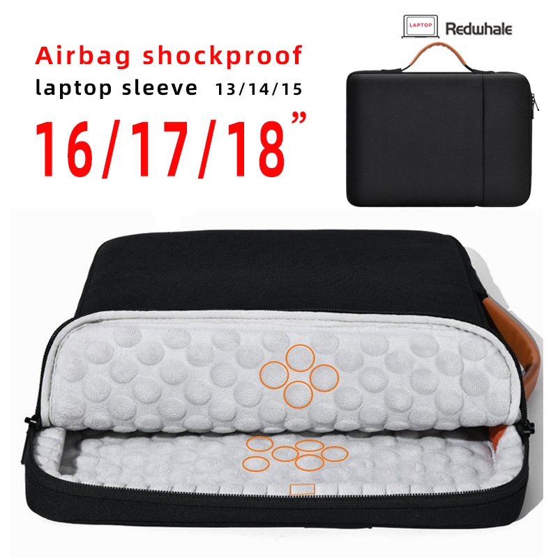 (จัดส่งจากประเทศไทย) ถุงลมนิรภัยกันกระแทกแล็ปท็อปแขนกระเป๋าที่มีการจัดการกระเป๋าถือสําหรับผู้ชายผู้หญิงกันน้ํา13.3 14 15 16 17 18นิ้ว