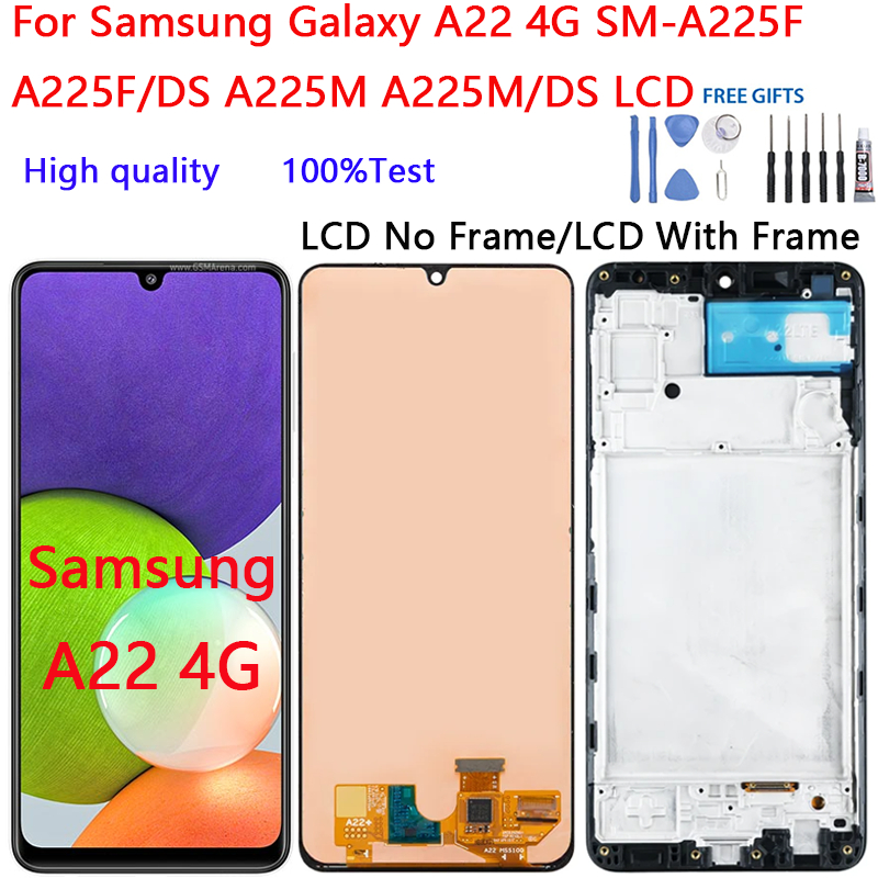 สําหรับ Samsung Galaxy A22 4G SM-A225F A225F/DS A225M A225M/DS จอแสดงผล LCD Touch Screen Digitizer A