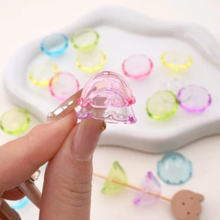 [22x12.5 มม.] โปร่งใสแมงกะพรุน WIND CHIME ฝาครอบอะคริลิคครึ่งวงกลมลูกปัด DIY WIND CHIME จี้ DIY กระเป๋าเป้สะพายหลังพวงกุญแจอุปกรณ์เสริม