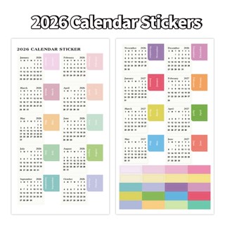 2026 สติกเกอร์ปฏิทินขนาดเล็กที่มีการออกแบบแมวน่ารัก2แผ่นแท็บ…