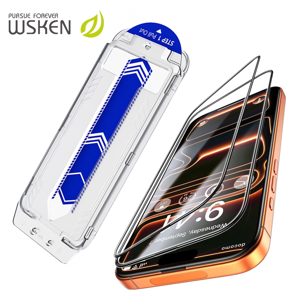 WSKEN ฟิล์มกันรอย HD แบบไม่มีขอบดำ สำหรับ iPhone 16 ProMax/17ProMax กันรอยหน้าจอ ไร้ฟองอากาศ for ไอโฟน 17 16 15 13 ฟิล์ม