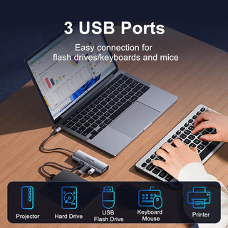 SAMZHE USB C ถึง DP Hub อะแดปเตอร์ 8K60Hz 5-in-1 Docking Station PD100W สําหรับ iPhone 15 Macbook Pro iPad รองรับ Thunderbolt 3/4 ประเภท C ถึง 8K Displayport 1.4 32.4Gbps