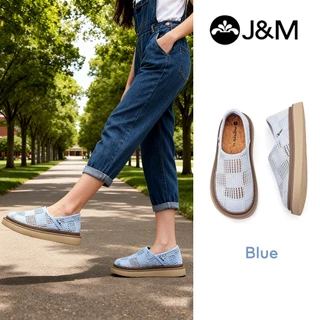 Joy&Mario รองเท้าโลฟเฟอร์ผู้หญิง แบบใหม่ รองเท้าผ้าใบตาข่ายแบบแบนลำลอง