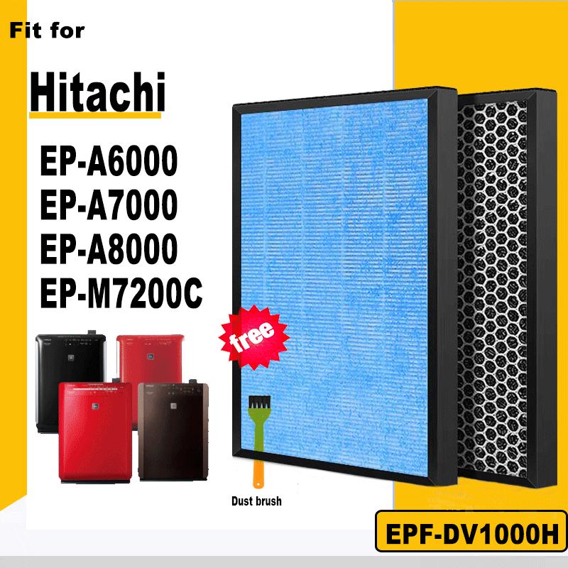 สําหรับ Hitachi EP-A6000, EP-A7000, EP-A8000, EP-M7200C HEPA + คาร์บอนกรอง EPF-DV1000H / EP-A6000-90
