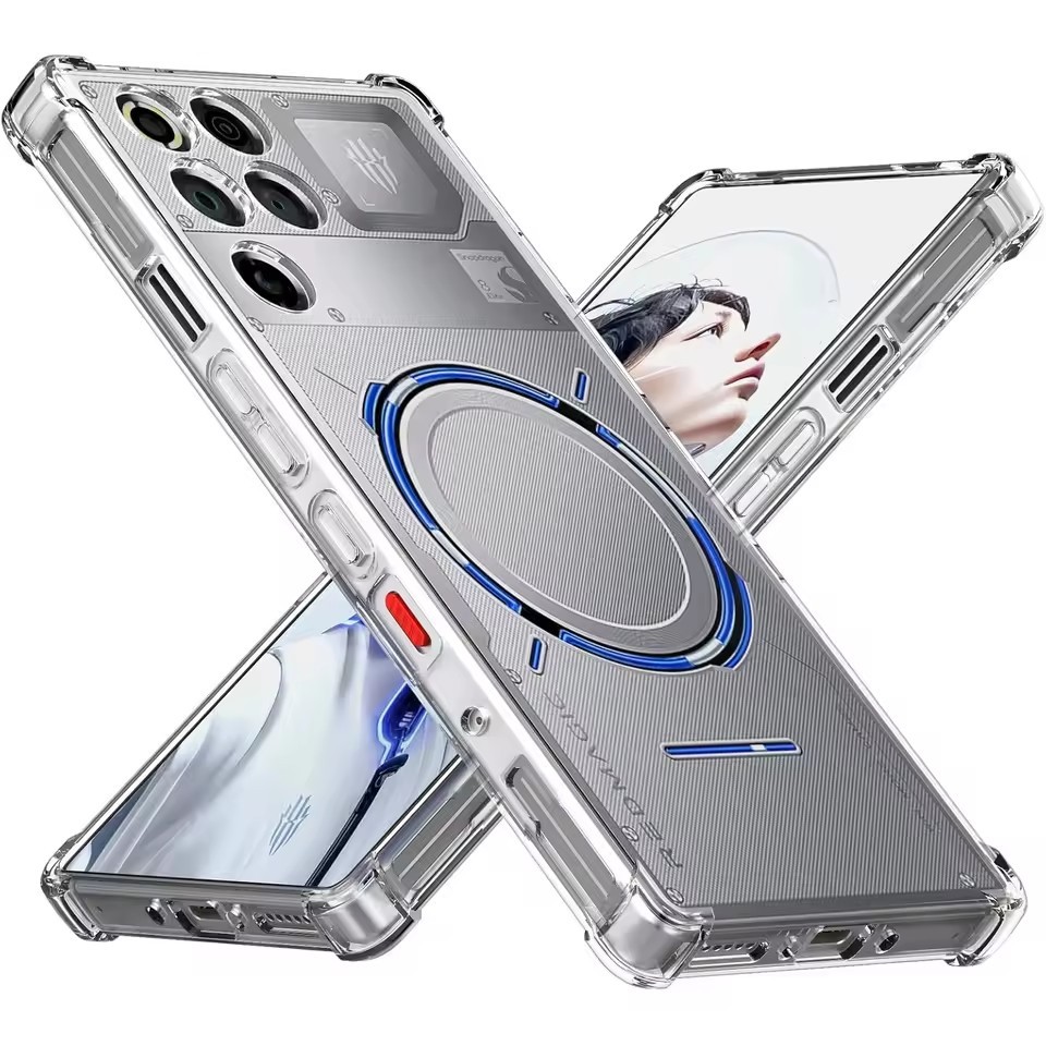 กรณีโปร่งใสสําหรับ ZTE Nubia Red Magic 11 Pro 10 9 9S 8 8S 7 6 10S Pro Plus Pro + กรณี Air Cushion กันกระแทกถุงลมนิรภัยซิลิโคนใส TPU ปกหลังกรณี ราคา ถูกที่สุด ดีลบีเคเค