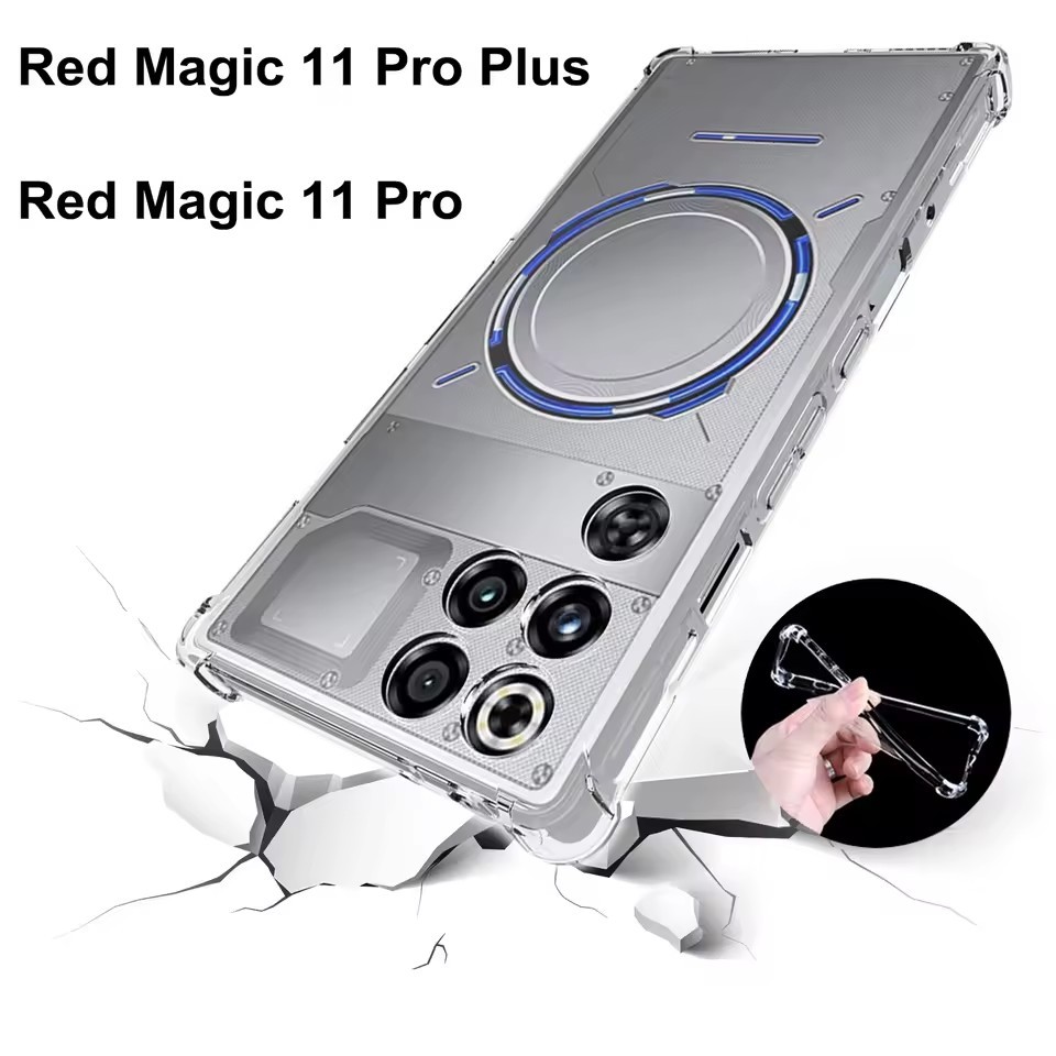กรณีโปร่งใสสําหรับ ZTE Nubia Red Magic 11 Pro 10 9 9S 8 8S 7 6 10S Pro Plus Pro + กรณี Air Cushion กันกระแทกถุงลมนิรภัยซิลิโคนใส TPU ปกหลังกรณี ราคา ถูกที่สุด ดีลบีเคเค แกลเลอรีภาพที่ 9